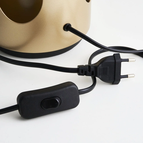 Stolní lampa FATA moderní skleněná průhledná zlatá 35 cm do obýváku a ložnice