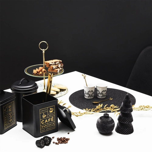 Sada kávových lžiček Gold Leaf Intesi zlaté glamour nerezové lžičky 4 ks