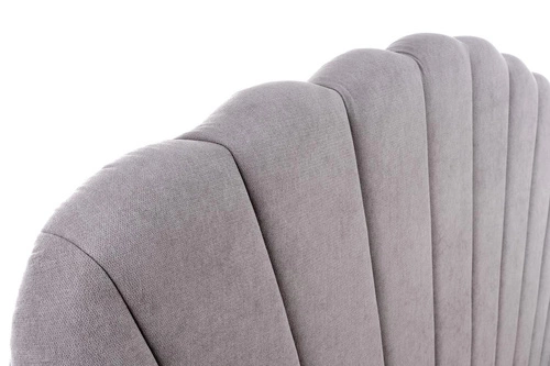 Čalouněná postel Brig 160x200 šedá s úložným prostorem a čelem ve tvaru mušle do ložnice