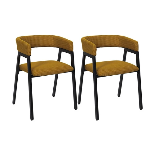 Žlutá čalouněná jídelní židle Craft Intesi s područkami, moderní do kuchyně