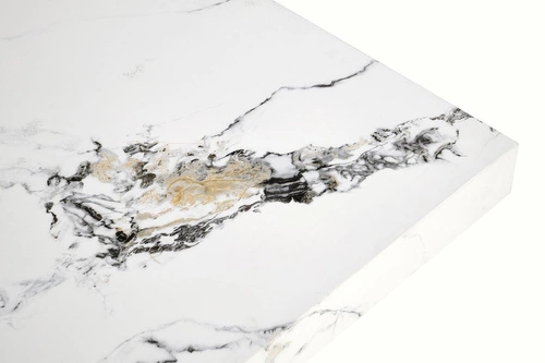 Liton moderní čtvercový konferenční stolek bílý mramor glamour do obýváku 80x80 cm