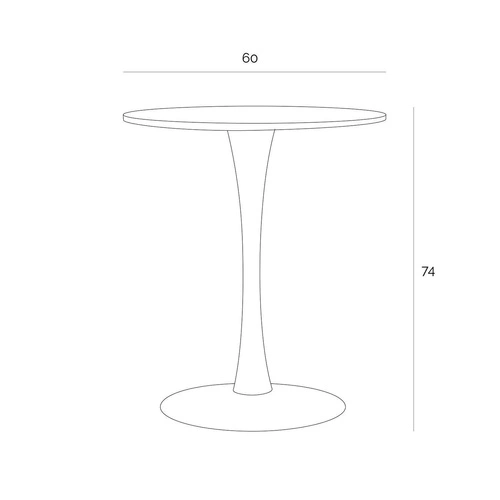 Kulatý jídelní stůl Simplet Skinny White 60 cm bílý moderní na jedné noze