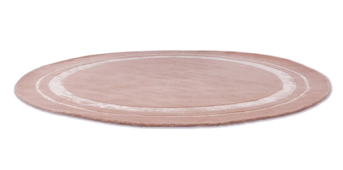 Kulatý vlněný koberec do obýváku Redbrook Blush 150 cm růžový moderní Laura Ashley