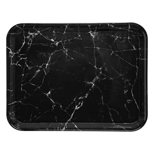 Obdélníkový dekorační podnos černý mramorový 5five simply smart na servírování pochutin 43x33 cm