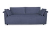 Rozkládací sametová pohovka Mondel tmavě modrá s úložným prostorem pro 3 osoby do obýváku na spaní