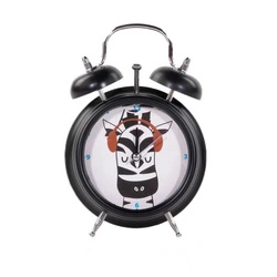 Stolní budík Zebra Intesi moderní černé hodiny do ložnice nebo dětského pokoje