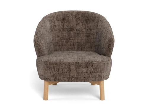 Relaxační křeslo Darlene hnědé sametové do obýváku v severském stylu