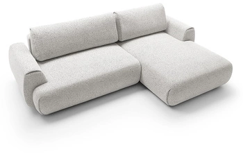 Rohová rozkládací sedačka do obýváku Ljung pravá šedá moderní s úložným prostorem Intesi