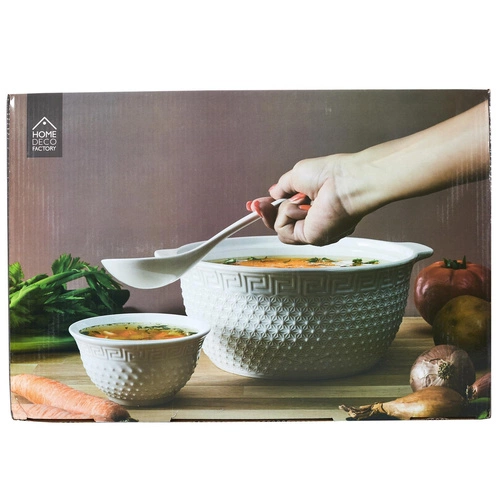 Sada na servírování polévky, lžíce, 6 misek