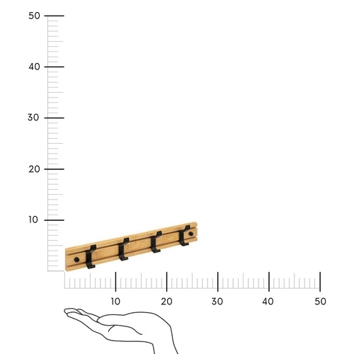 5five simply smart moderní bambusový nástěnný věšák do předsíně s posuvnými háčky 40 cm