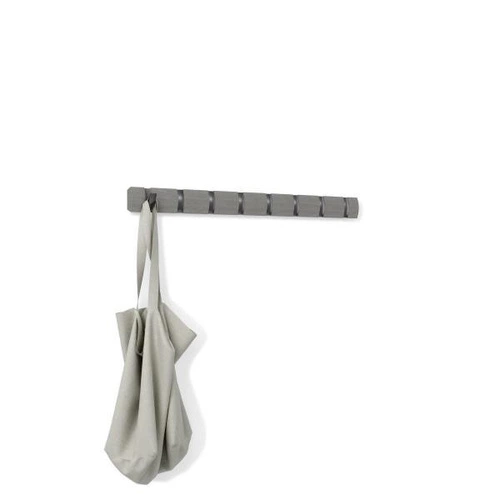 Nástěnný věšák do předsíně Umbra Flip šedý moderní s 8 háčky dřevěný