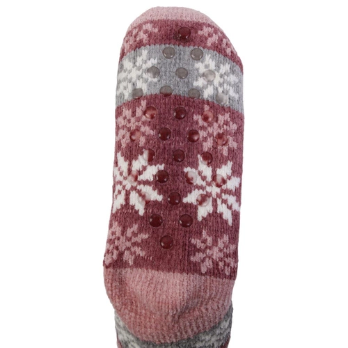 Vánoční zateplené červené ponožky Intesi do domácnosti z měkkého a příjemného polyesteru