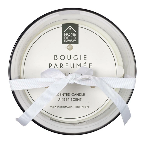 Vonná svíčka jantarová ve skleněné šedé váze Intesi dekorativní dárek