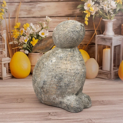 Intesi velikonoční dekorativní figurka sedící šedý králík 41 cm na stůl do obýváku