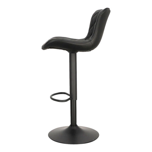 Barová židle Aland černá moderní s opěrkou otočná výškově nastavitelná do kuchyně a k ostrůvku Intesi