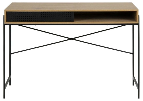 Pracovní industriální stůl Angus Actona dub s policí kompaktní loft 110x50 cm