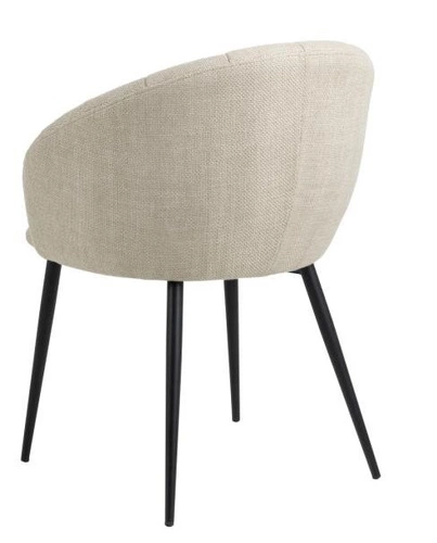 Čalouněná jídelní židle Daniella béžová Actona s područkami na černých nohách