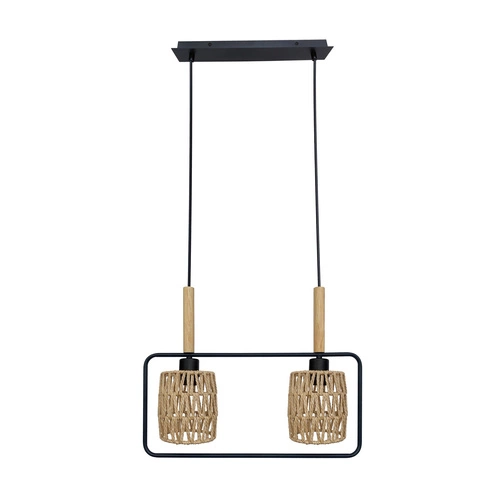 Závěsné svítidlo Crown černé 2x40W E27 stínidlo béžové barvy