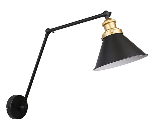 Nástěnná lampa Fundo černá+zlatá 1x40W E27 stínidlo černé