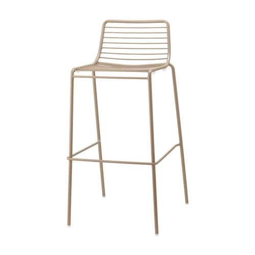 Kovová barová židle s opěrkou Summer šedá moderní do kuchyně a k ostrůvku 75 cm stohovatelná SCAB Design