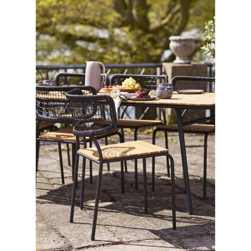 Židle Nashville z černého týkového dřeva do jídelny a obýváku