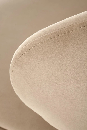 Barová židle Nafan béžová sametová s opěrkou do kuchyně a jídelny moderní Intesi 63 cm