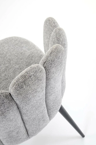 Čalouněná židle Mindi šedá do jídelny a obýváku moderní loftová na černých nohách