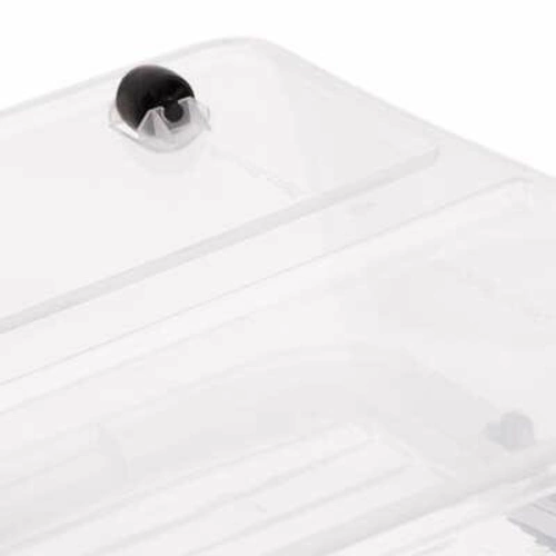 Dekorační úložný box Clip N' Box 35L průhledný na kolečkách do šatny