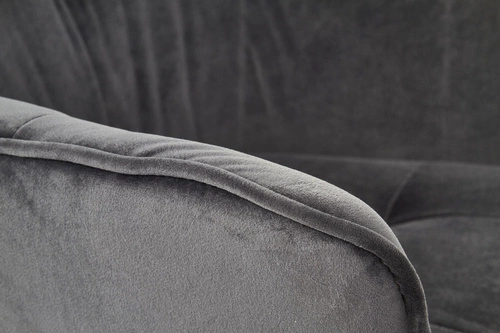 Čalouněná židle Yorkshire šedý samet s područkami na lyžinách do jídelny Intesi