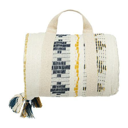 Elegantní bavlněný přehoz na postel Atmosphera Ilabay 240x260 cm béžový s třásněmi