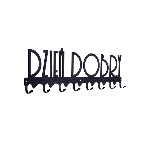 Černý kovový nástěnný věšák do předsíně Dzień dobry 02 Intesi moderní 60 cm