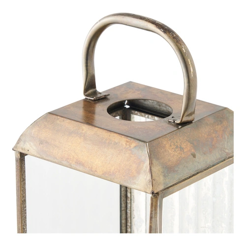 Zahradní lucerna Herslev vysoká sklo a antická mosaz na terasu a balkon