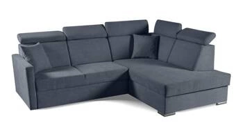 Rohová rozkládací pohovka Mils XL pravá skandinávský styl do obýváku modrošedá