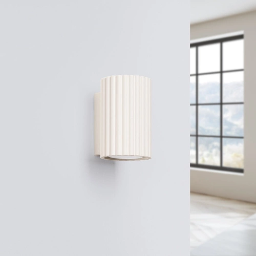 Nástěnné svítidlo KARBON 10 béžové moderní hliníkové svítí nahoru i dolů do obýváku a ložnice