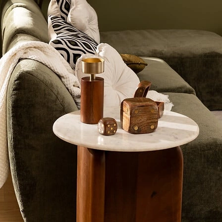 Sada 3 dekorativních kostek Roger mangové dřevo