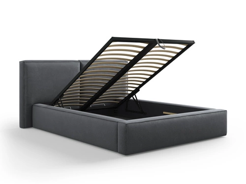 Čalouněná postel Micadoni Home Jodie II 180x200 s úložným prostorem do ložnice šedá