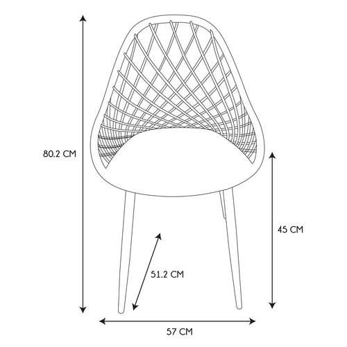 Jídelní židle Malaga Intesi moderní plastová snadno čistitelná oranžová boho