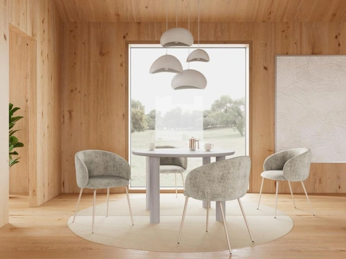 Stůl kulatý Magee 120 cm šedý moderní do jídelny a obývacího pokoje