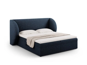 Čalouněná postel Miley modrá 160x200 s úložným prostorem moderní glamour do ložnice