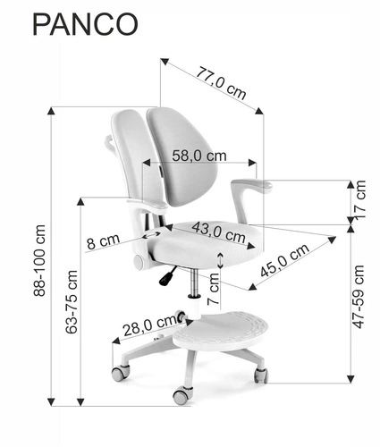 Ergonomická kancelářská židle Menara růžová otočná s opěrkami a podnožkou na studium