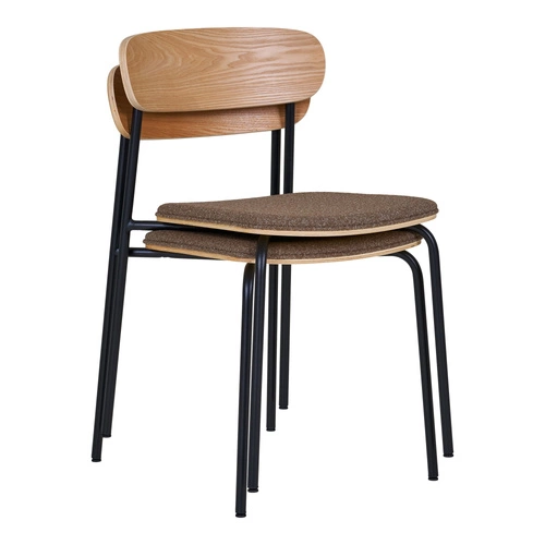 Dřevěná židle Estepona jasan černý Intesi do jídelny a kuchyně klasická s opěrkou