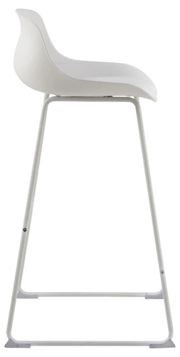 Barová židle s opěrkou Actona Tina bílá moderní do kuchyně a k baru, ekokůže, kov 76 cm
