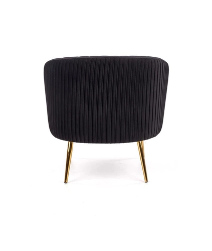 Relaxační křeslo Dargo černý samet glamour do obýváku na zlatých nohách Intesi