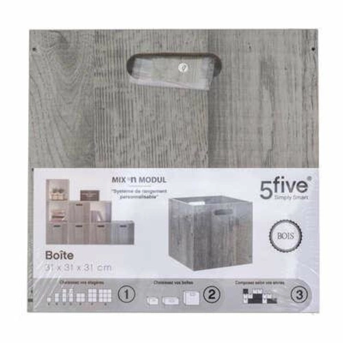 Úložný box do regálu 31x31 šedý MDF moderní 5five simply smart do obýváku a kanceláře