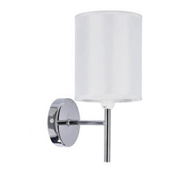 Nástěnné svítidlo Yan chrom moderní s textilním stínidlem do obývacího pokoje a ložnice CANDELLUX LIGHTING