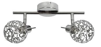 Moderní kovové stropní svítidlo Puzzle chrom 2bodové do obýváku a kuchyně