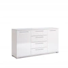 Komoda Flory bílý lesk 150 cm se zásuvkami moderní do obýváku Intesi