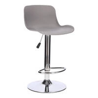Barová židle s opěrkou Inge šedá výškově nastavitelná otočná moderní do kuchyně a k ostrůvku Intesi