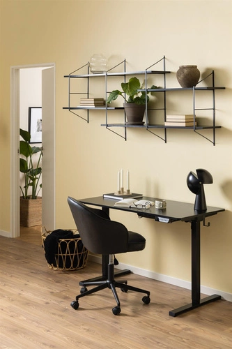 Závěsná industriální knihovna Belfast 2 černá šedá 191 cm do obývacího pokoje Actona