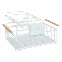 Dvoupatrový odkapávač na nádobí Naturéo bílý kovový s tácem 5five simply smart na pracovní desku